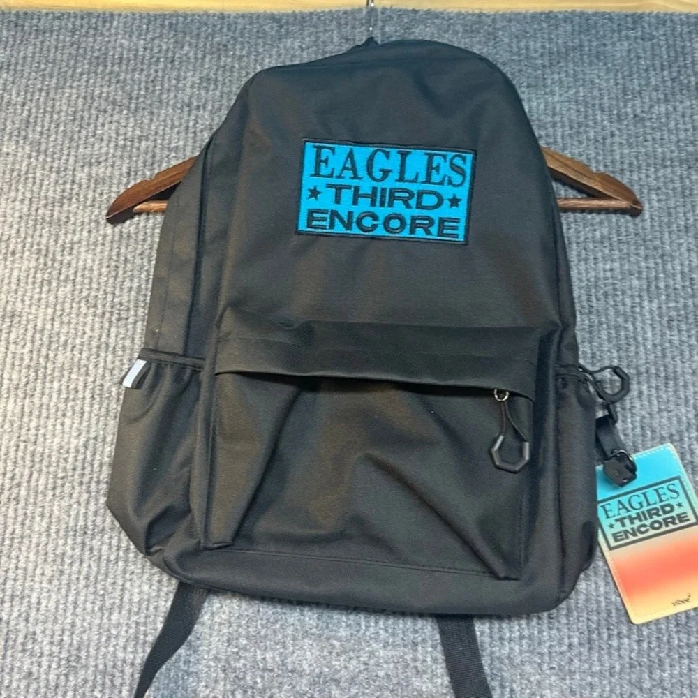 Eagles Third Encore Vibee Concert Tour Backpack Black Teal Patch Luggage Tag NEW